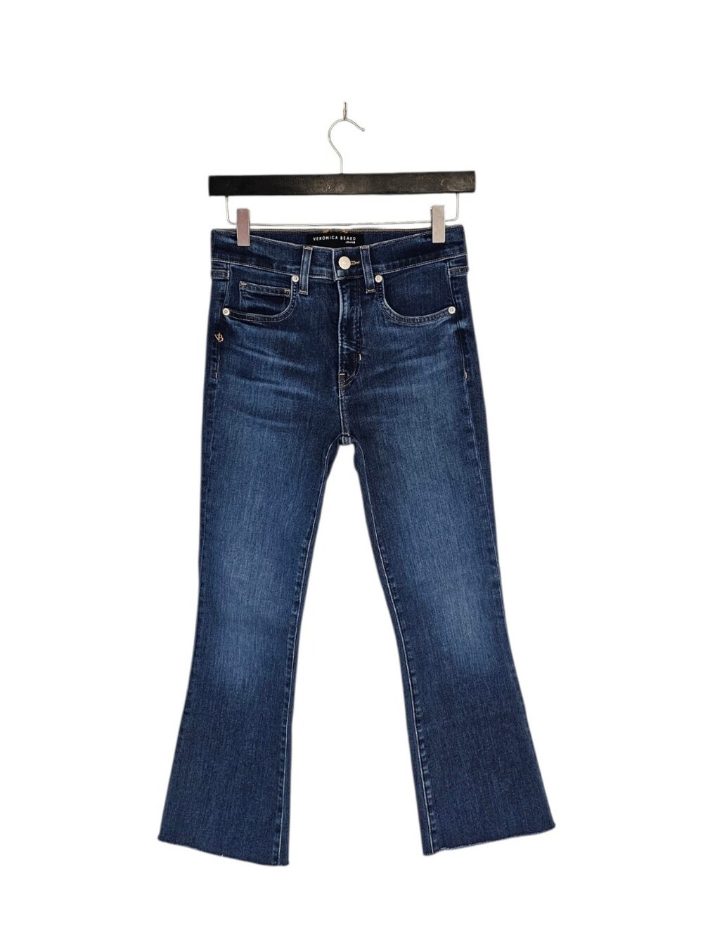 Veronica Beard Beverly Skinny Flare High Straight Rise Blue Jeans 26 Preowned